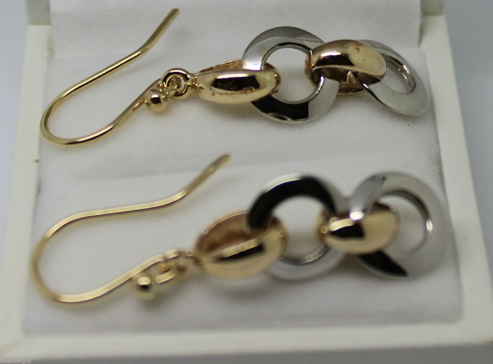 Kaedesigns 9ct Yellow & White Gold 10mm Circle Earrings