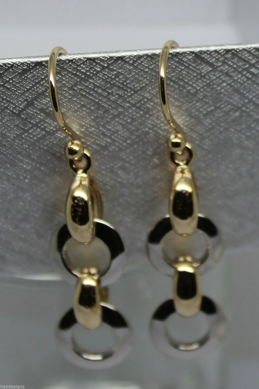 Kaedesigns 9ct Yellow & White Gold 10mm Circle Earrings