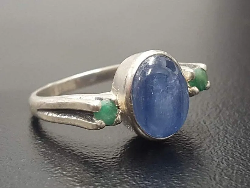 Kyanite Ring - Blue Promise Ring - Vintage Oval Ring