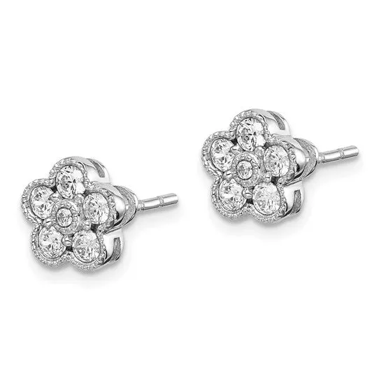 Lab Grown Diamond Floral Post Earrings