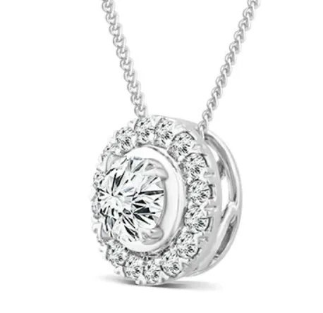 Lab Grown Diamond Round Halo Pendant