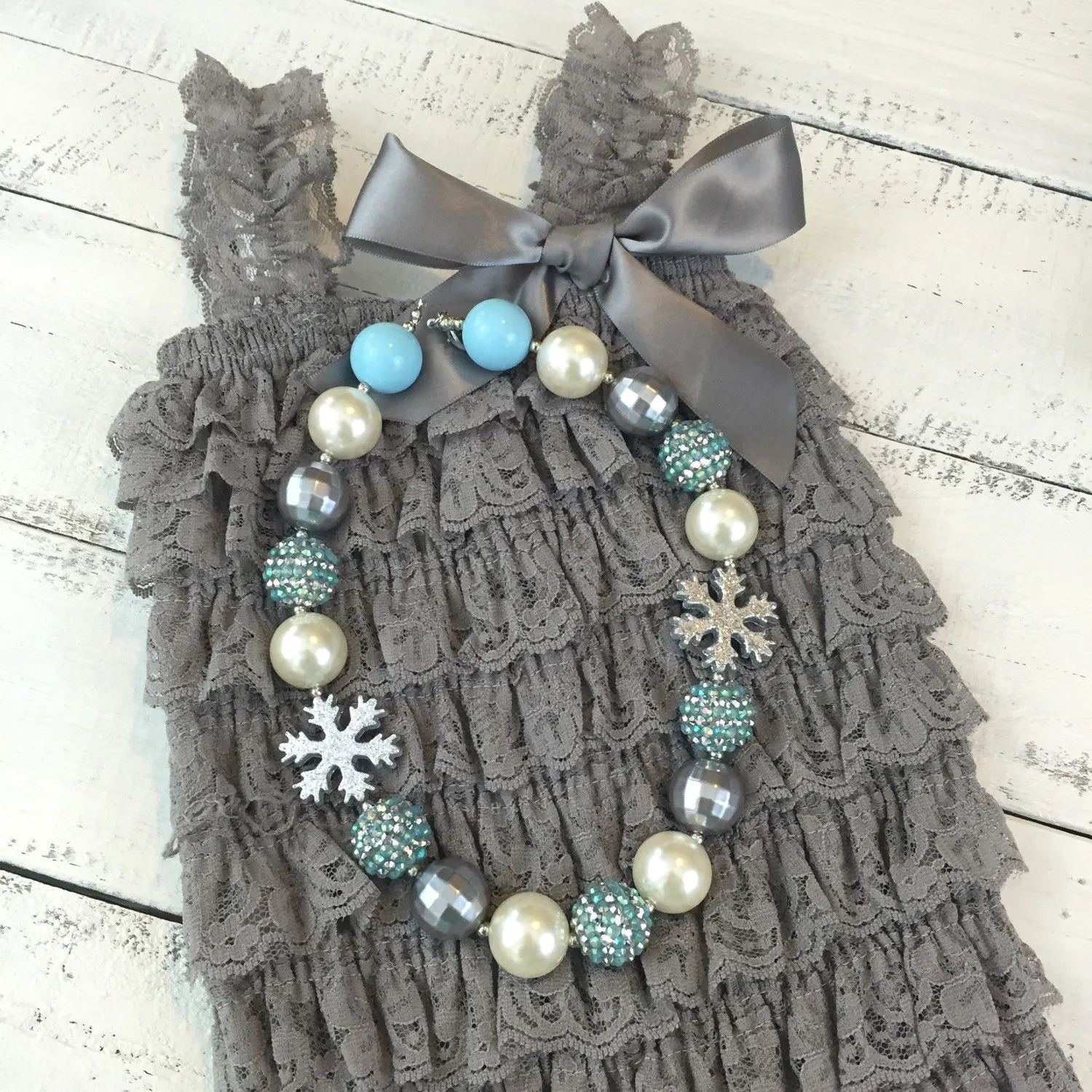 Lace Petti Romper - Grey, Turquoise, Aqua, Champagne, Ivory, White