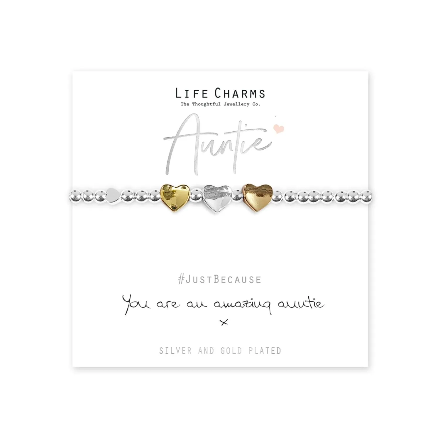 Life Charms "Amazing Aunty" Hearts Bracelet