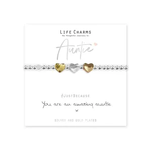 Life Charms "Amazing Aunty" Hearts Bracelet