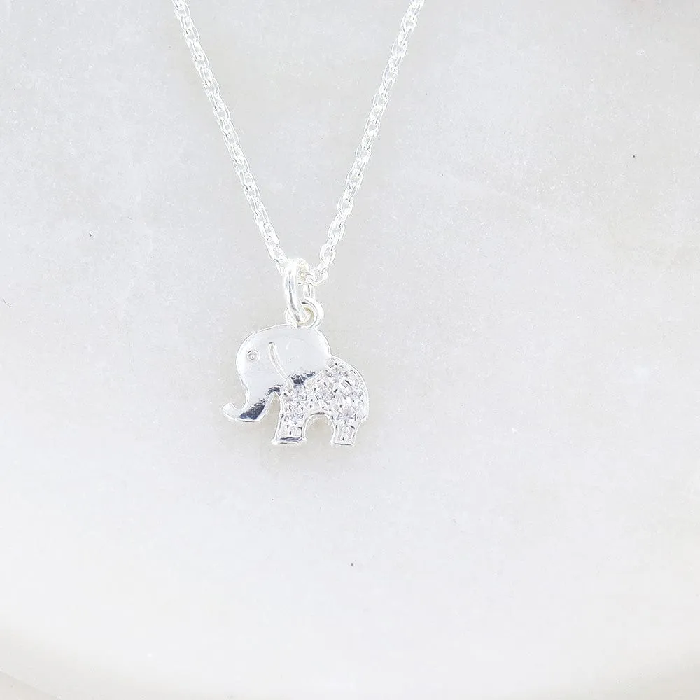 LITTLE ELEPHANT WITH SPARKLE NECKLACE