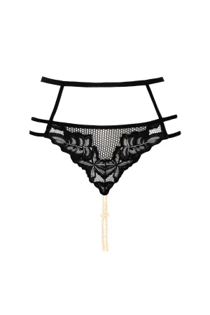 London Leavers Lace Pearl Thong Panty