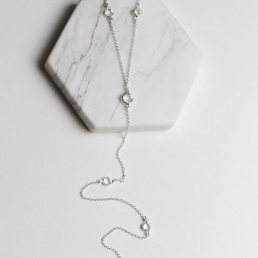 Long Y-Necklace with Crystal Stations