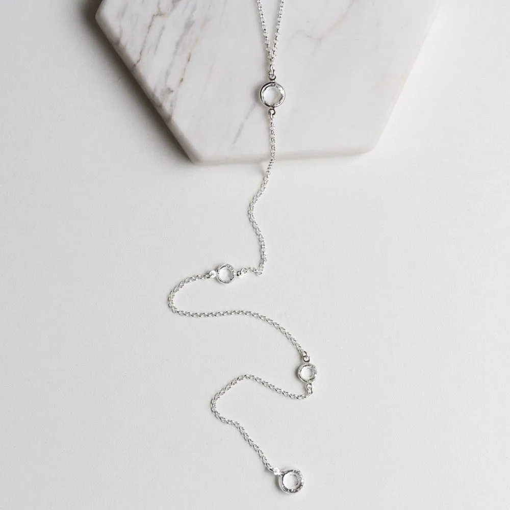 Long Y-Necklace with Crystal Stations