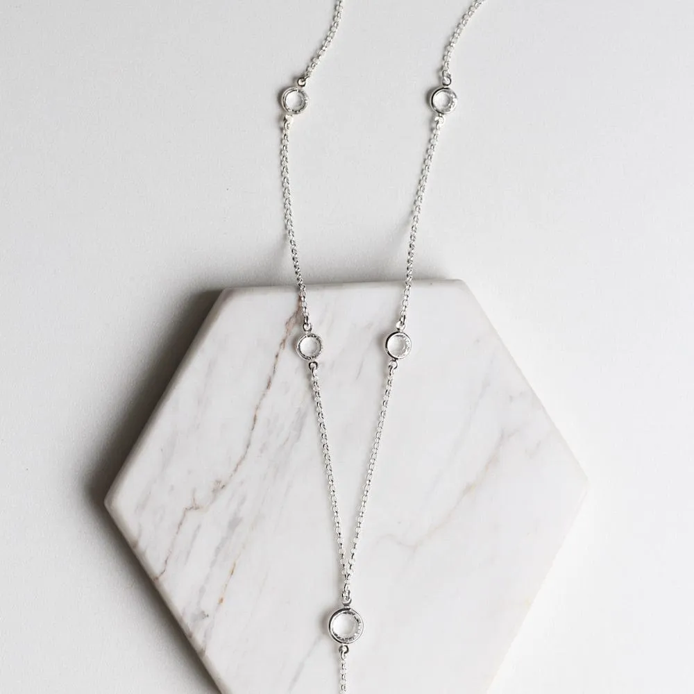 Long Y-Necklace with Crystal Stations