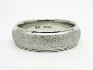 Men's 6mm Rounded Brushed Inlay Wedding Band Platinum Size 9.75