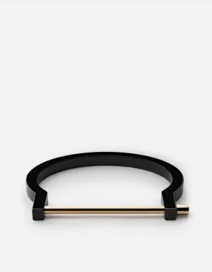 Miansai - Modern Screw Cuff, Jet Black w/ Gold Bar