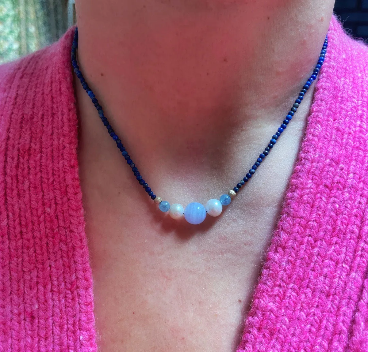 Mini Bubbles Necklace - Lapis