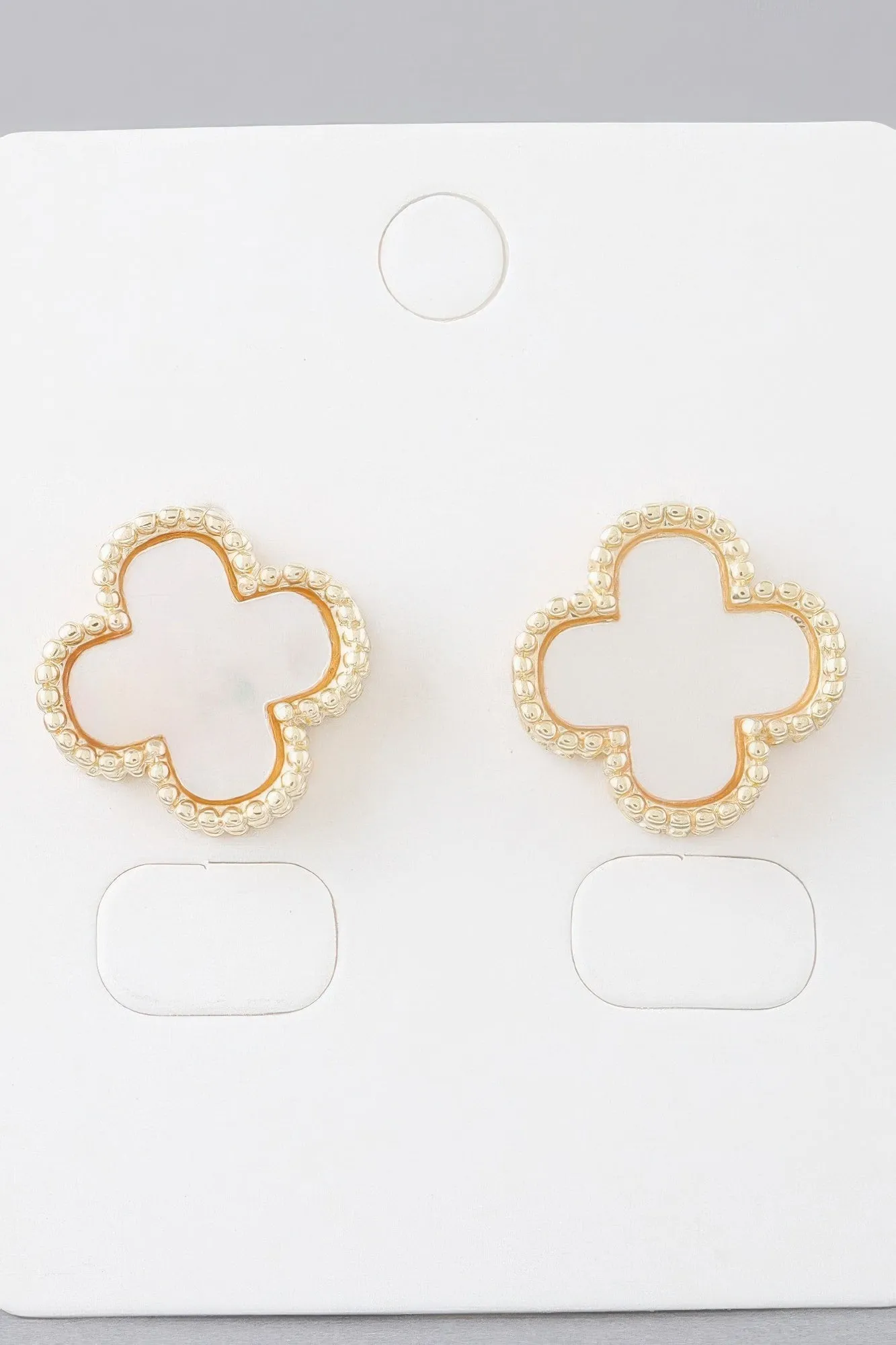 Multi Beaded Clover Stud Earrings