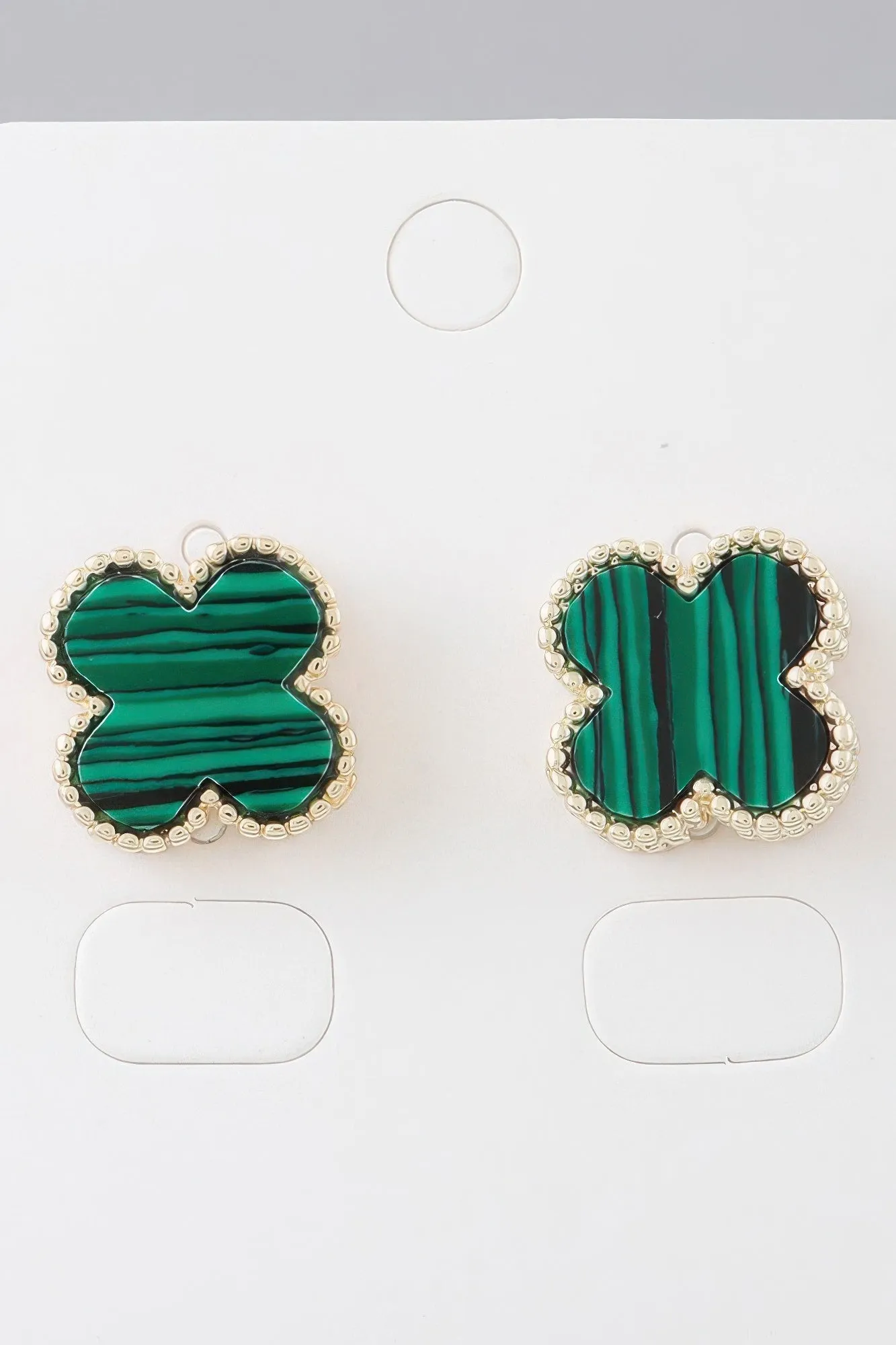 Multi Beaded Clover Stud Earrings