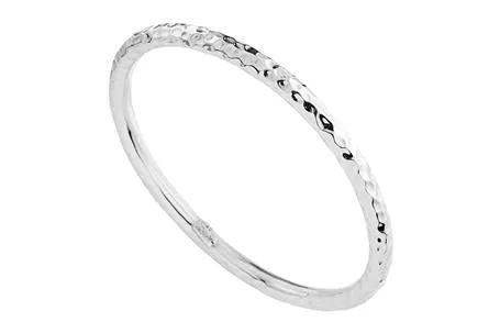 Najo Moonglow 5mm Beaten Silver Bangle 68mm