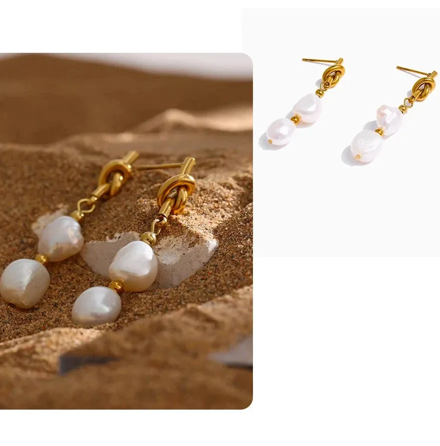 Natural Pearl Drop Earrings