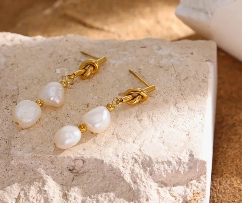 Natural Pearl Drop Earrings