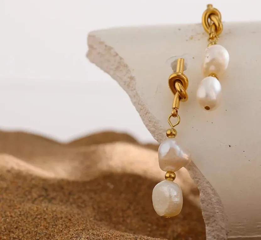 Natural Pearl Drop Earrings