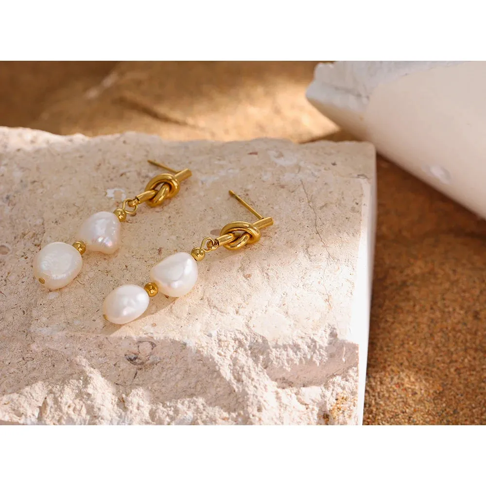 Natural Pearl Drop Earrings