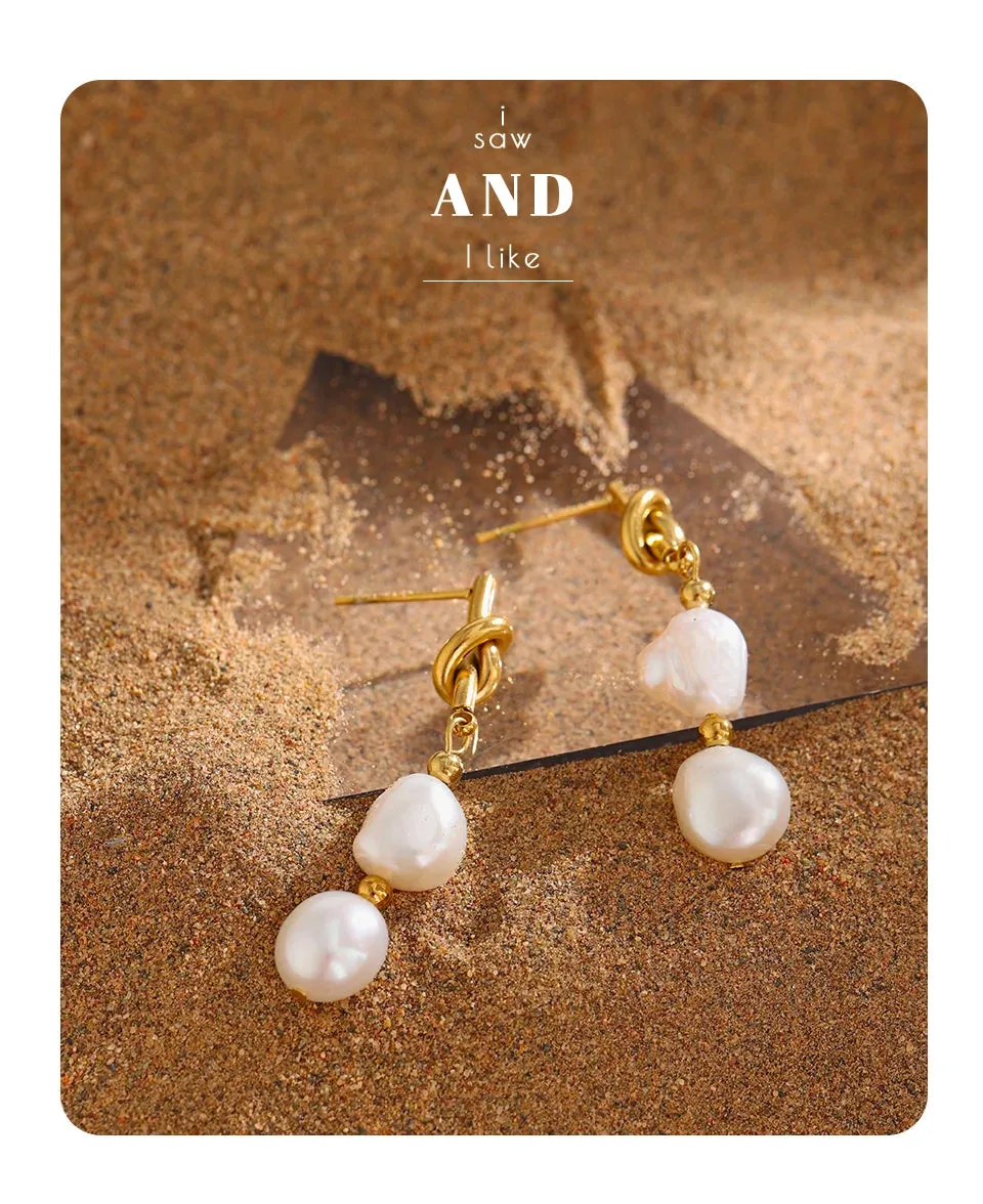 Natural Pearl Drop Earrings