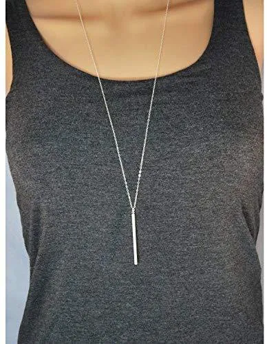 One word pendant simple stick necklace ，