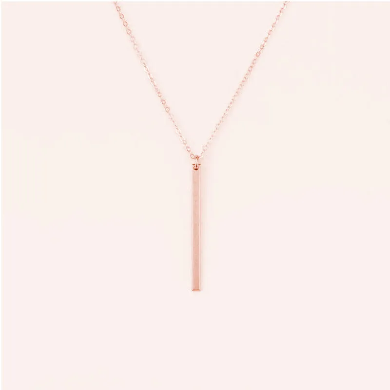 One word pendant simple stick necklace ，