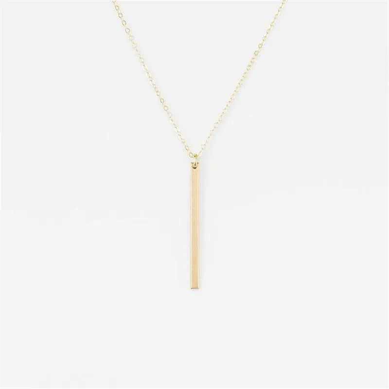 One word pendant simple stick necklace ，