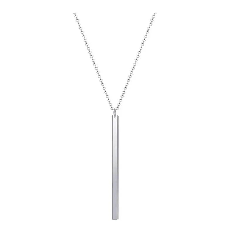 One word pendant simple stick necklace ，