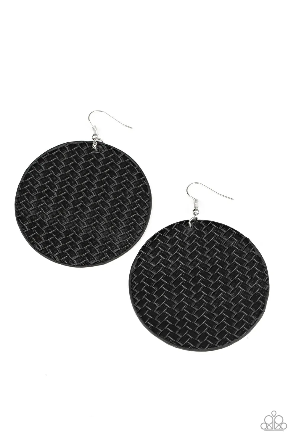 Paparazzi Earring ~ WEAVE Your Mark - Black