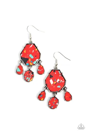 Paparazzi Organic Optimism - Red Earrings