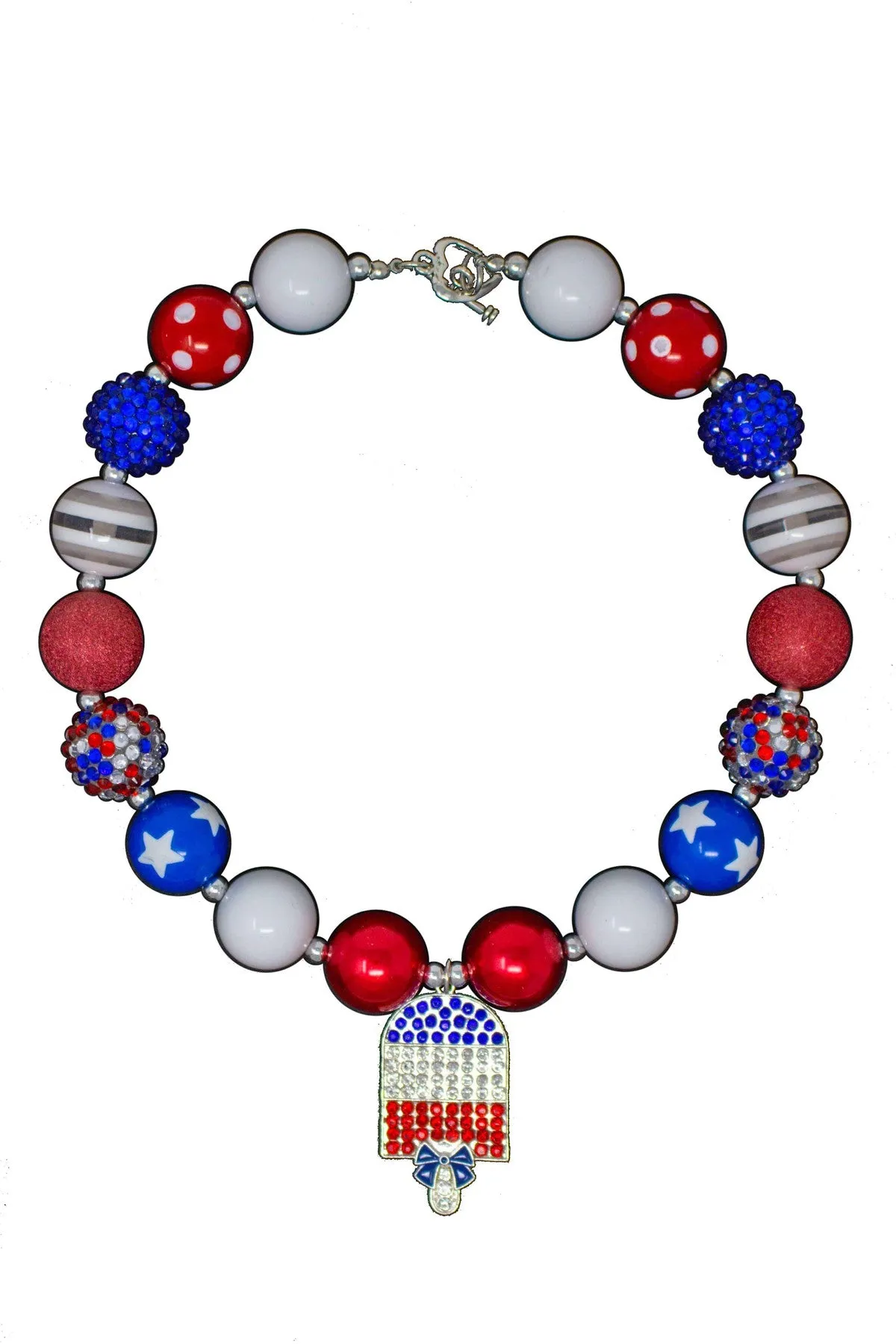 Patriotic Popsicle Bubblegum Necklace