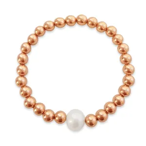 Pearl and 6mm Beads Bracelet of Your Choice