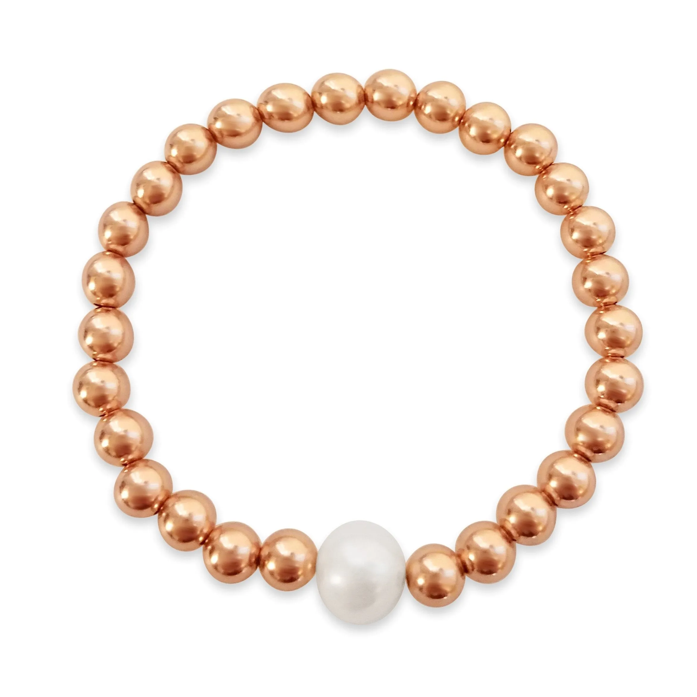 Pearl and 6mm Beads Bracelet of Your Choice