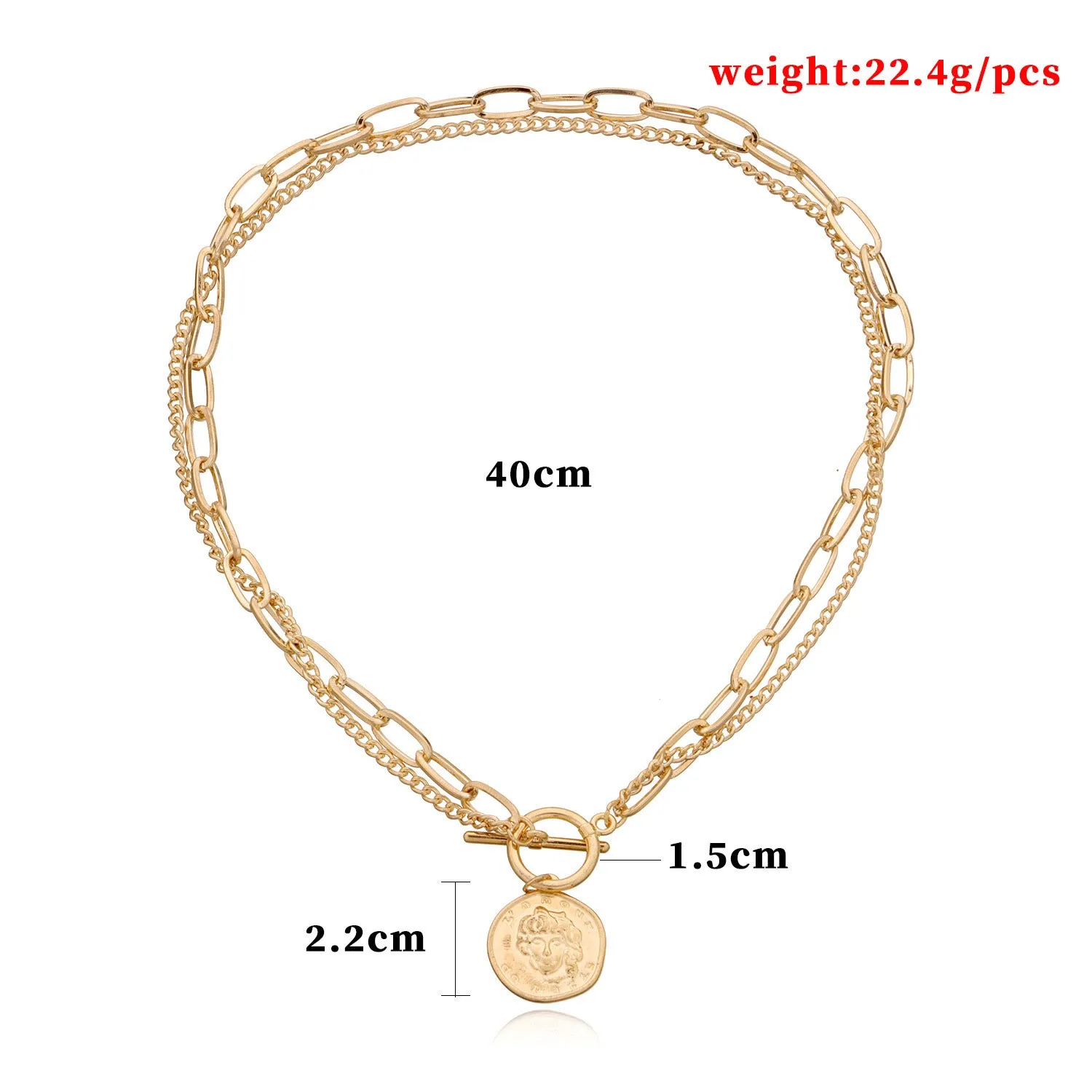 Pendant Necklace Ladies Double Simple Chain Necklace