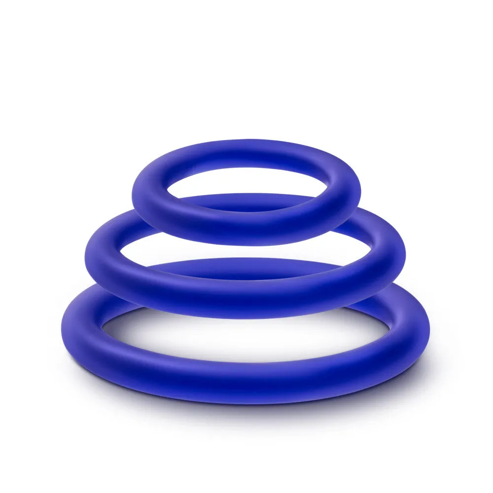 Performance By Blush® | VS4: Indigo Penis Ring Set (3-Sizes) - Made with Puria™ Silicone