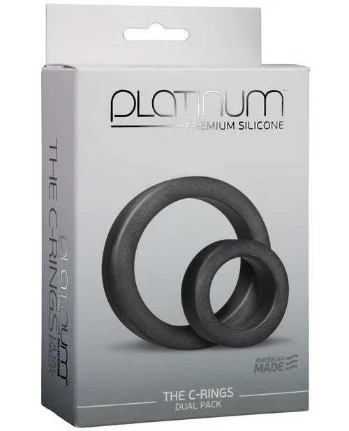 Platinum Silicone C Rings Set - Charcoal