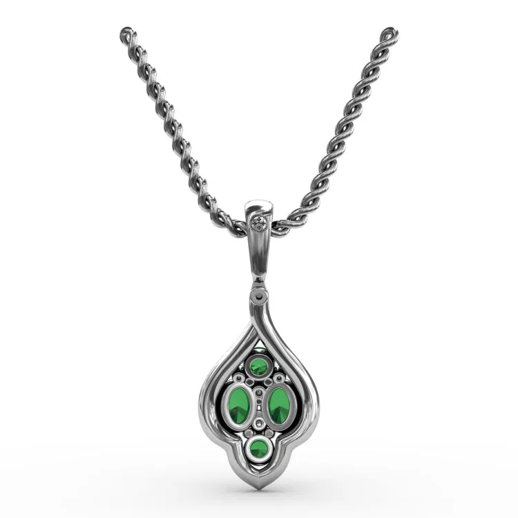 Precious Emerald and Diamond Pendant