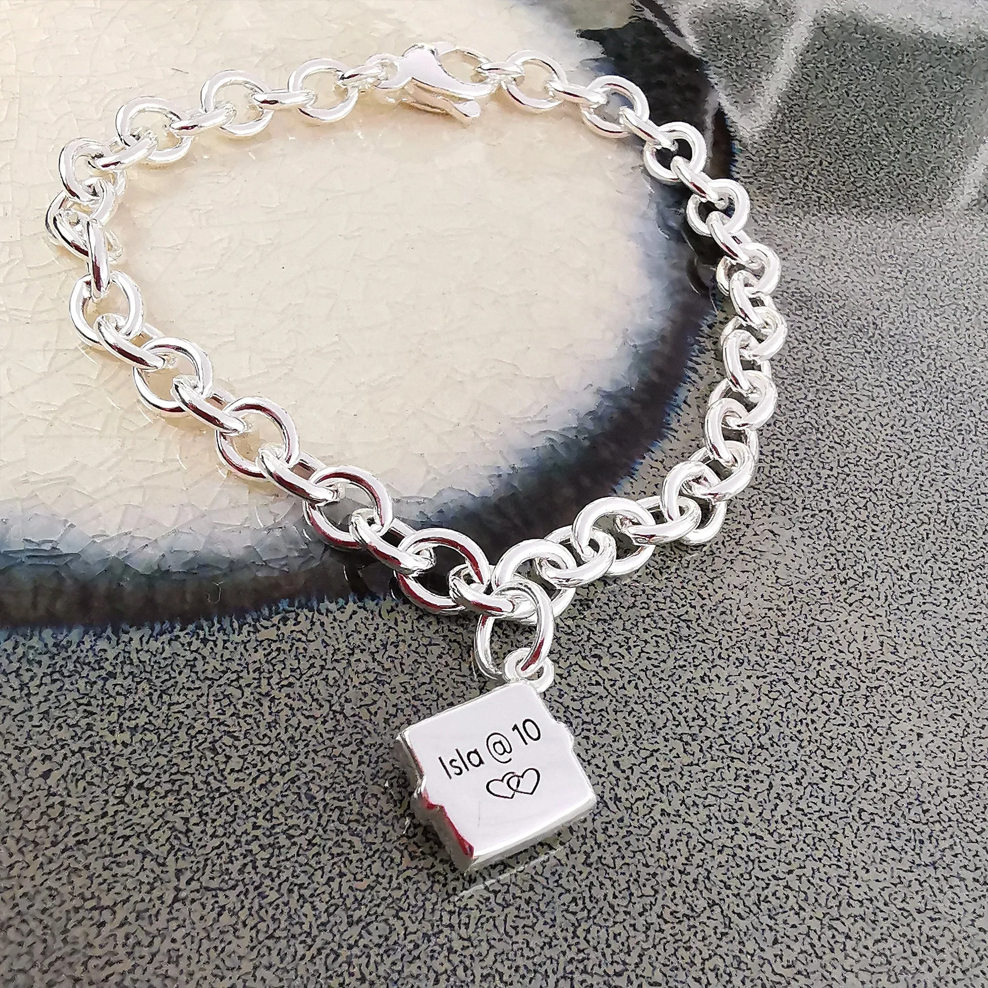 Present Personalised Silver Charm