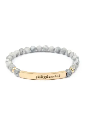 "Philippians 4:13" Natural Stone Stretch Bracelet