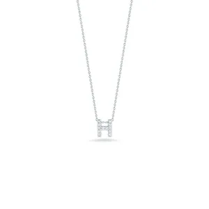 Roberto Coin Tiny Treasures Diamond Love Letter “H” Necklace