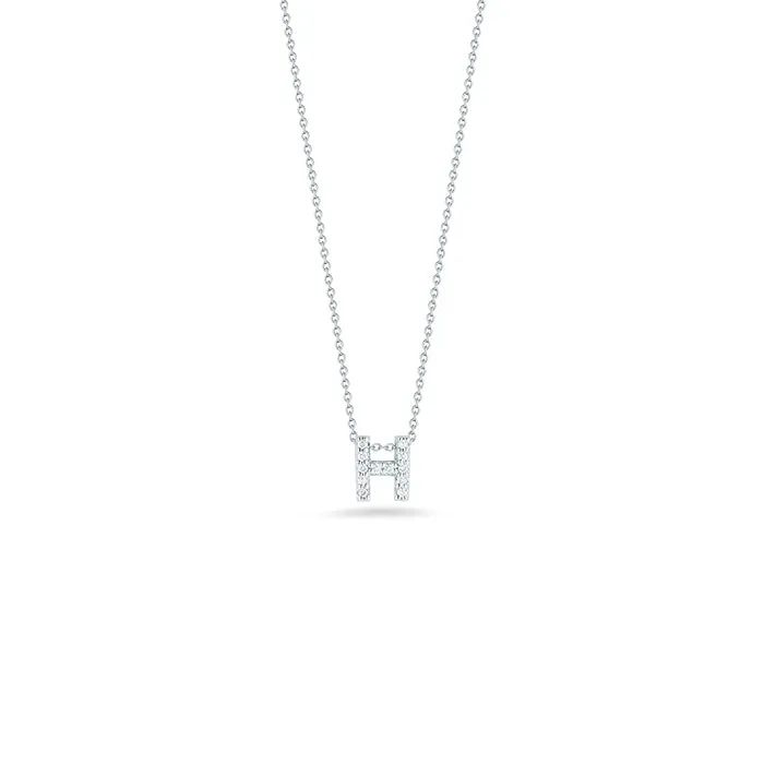 Roberto Coin Tiny Treasures Diamond Love Letter “H” Necklace