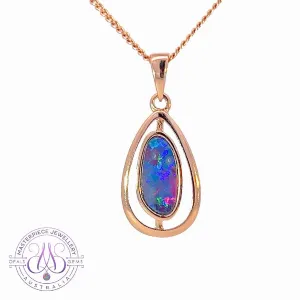 Rose Gold Plated silver Opal doublet pendants