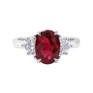 Ruby & Diamond Three-Stone Ring