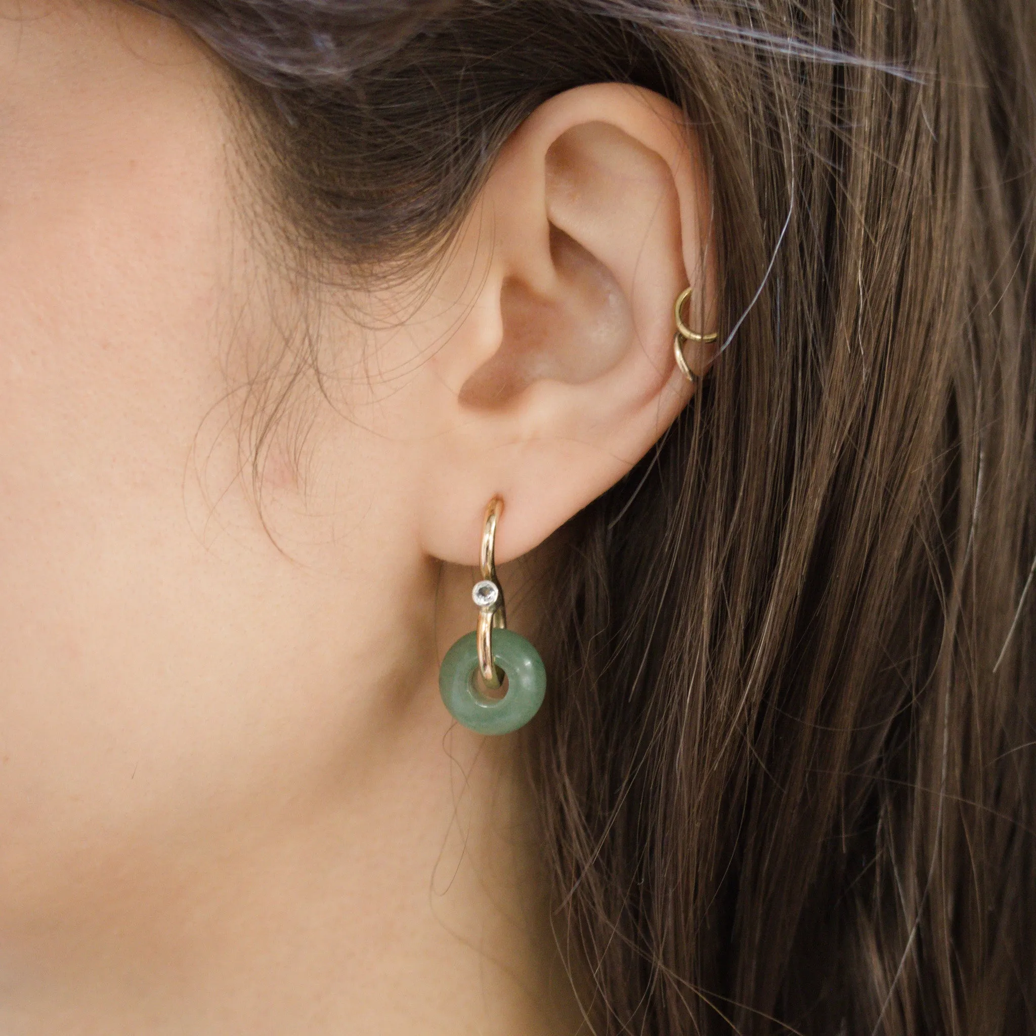 Signature Poise Aventurine 9kt Gold Earrings