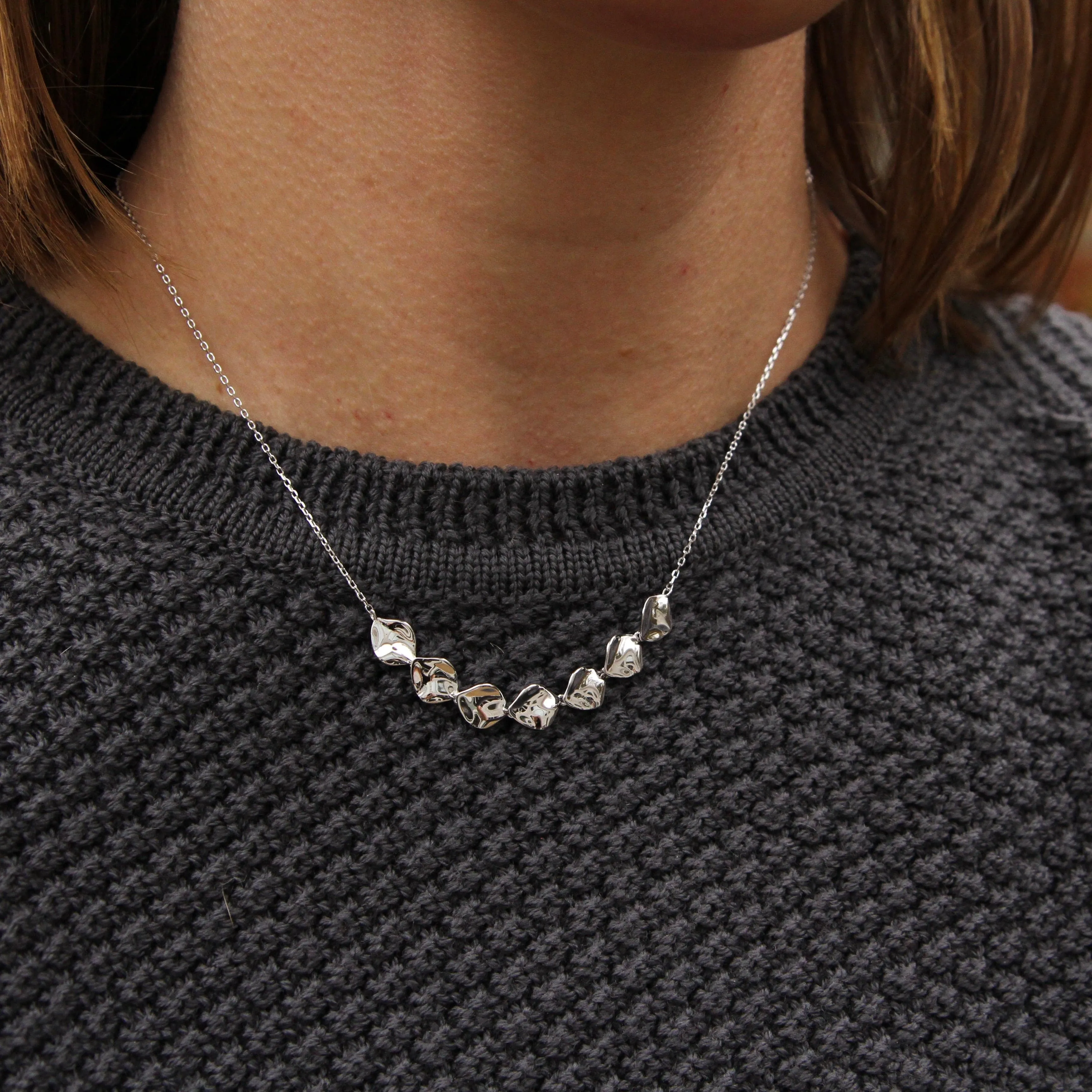 Silver Crush Multiple Discs Necklace