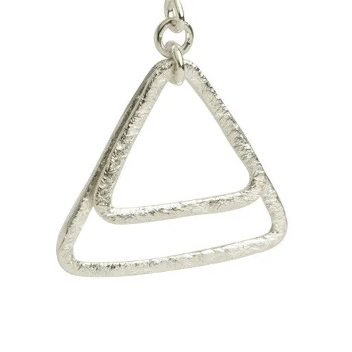 Silver Double Triangle Earrings