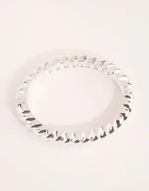 Silver Plated Croissant Hinge Bracelet