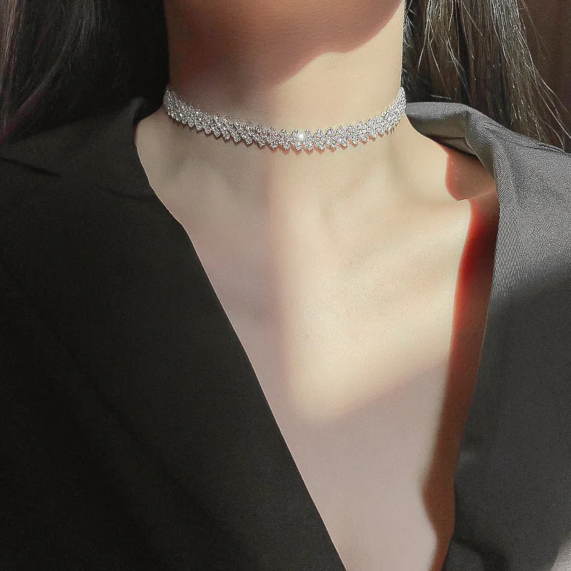 Simple Diamond Choker Necklace