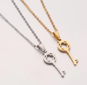 Stainless Steel Temperament Simple Key Clavicle Chain