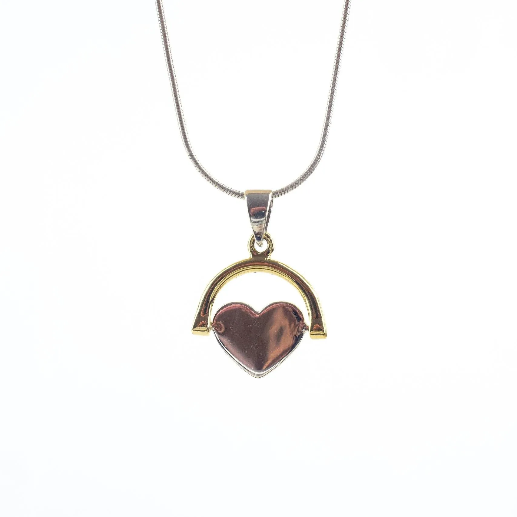 Sterling Silver & Gold Vermeil Spinning Heart